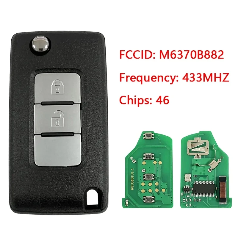 CN011037 Aftermarket FCCID: M6370B882 Smart Key For Mitsubishi Pajero 2015-2021 ID46 Chip 433MHz Flip Remote Control