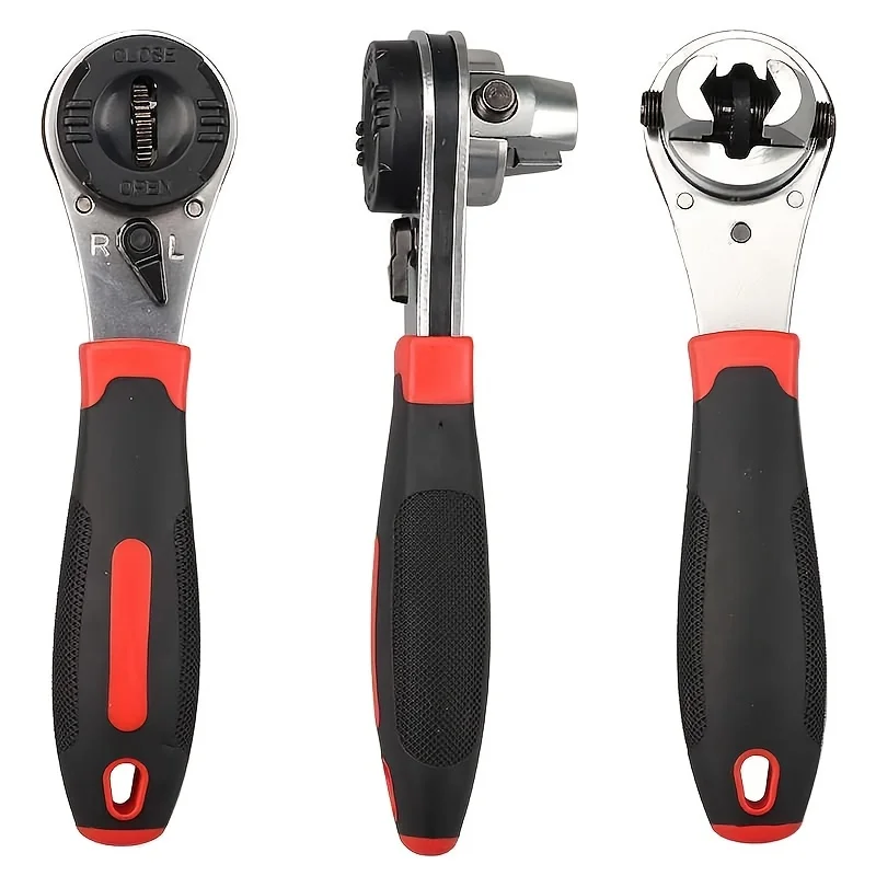 

Регулируемый ключ с трещоткой 6-22 мм | Прочная хромованадиевая сталь [многофункциональный ключ с храповым механизмом] Высококачественный многофункциональный