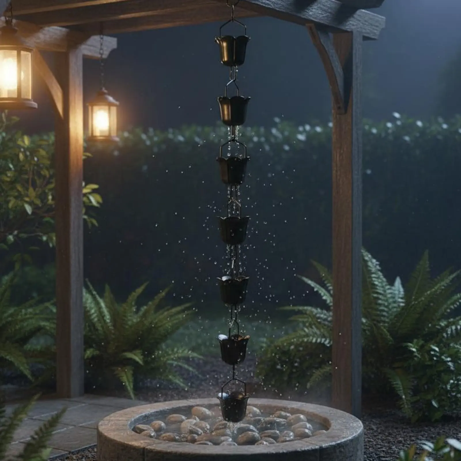 Rain Chain Decorative Receptacle Rain Chain Downspout Replacement Substantial-Duty Easy to Install for Courtyard, Temple
