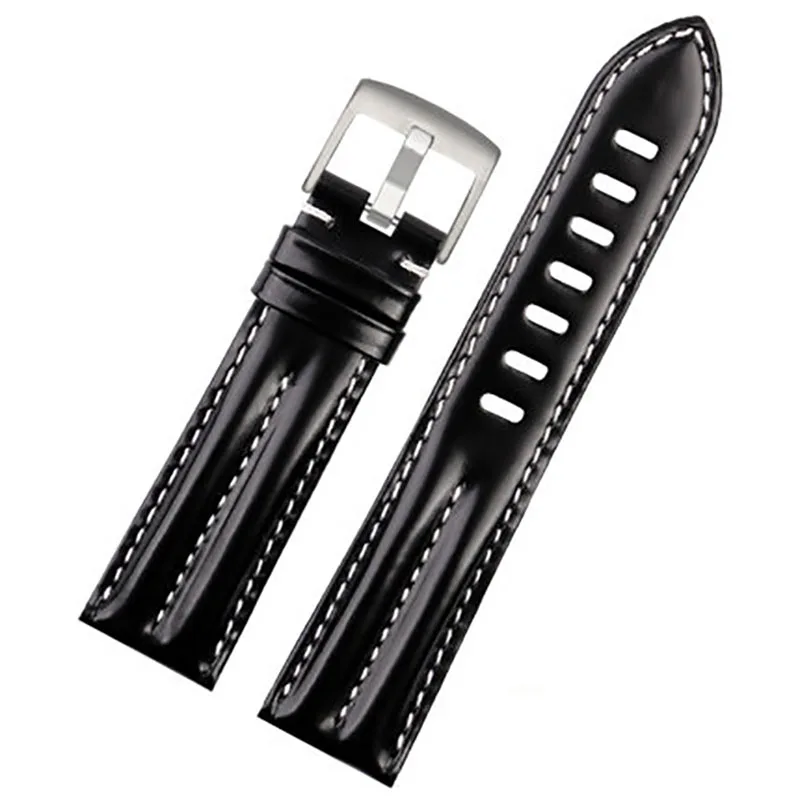 

Genuine Leather Watch Band 20mm 21mm 22mm For Omega Seamaster 300 007 Speedmaster AT150 AT150H Ocean Universe Male Strap Black