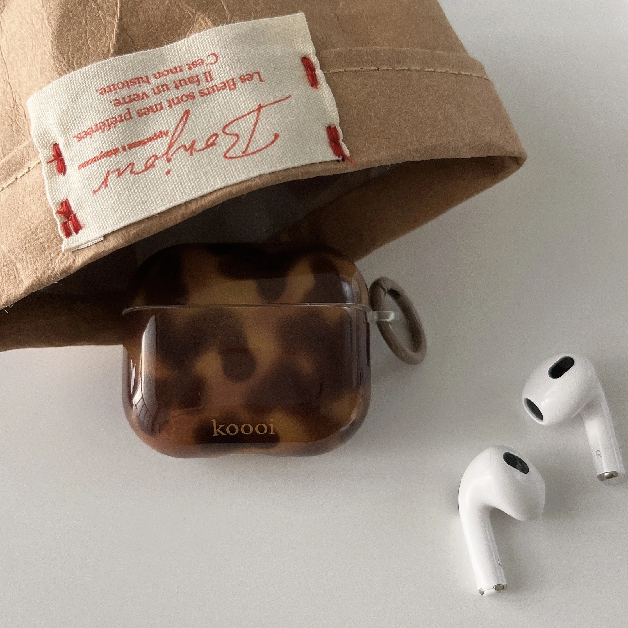 Stylowy, brązowy, bursztynowy wzór, błyszczący pokrowiec na AirPods 1 2 3 4 Pro AirPods Pro 2, odporny na wstrząsy futerał ochronny