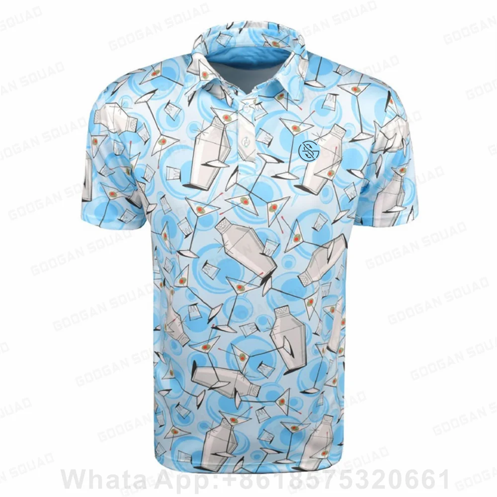 Kids Golf Polo Shirts Summer Short Sleeve Sweatshirt Lapel Button Clothes Casual Top Children's fun printed golf polo Breathable view 3