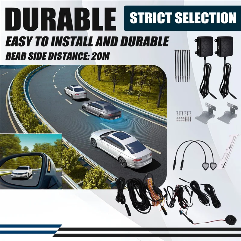 Universal 24 Ghz มิลลิเมตร Wave Radar รถ BSD Blind Spot 20 M ระบบตรวจจับ BSM Blind Spot Monitoring Assistant-T61C