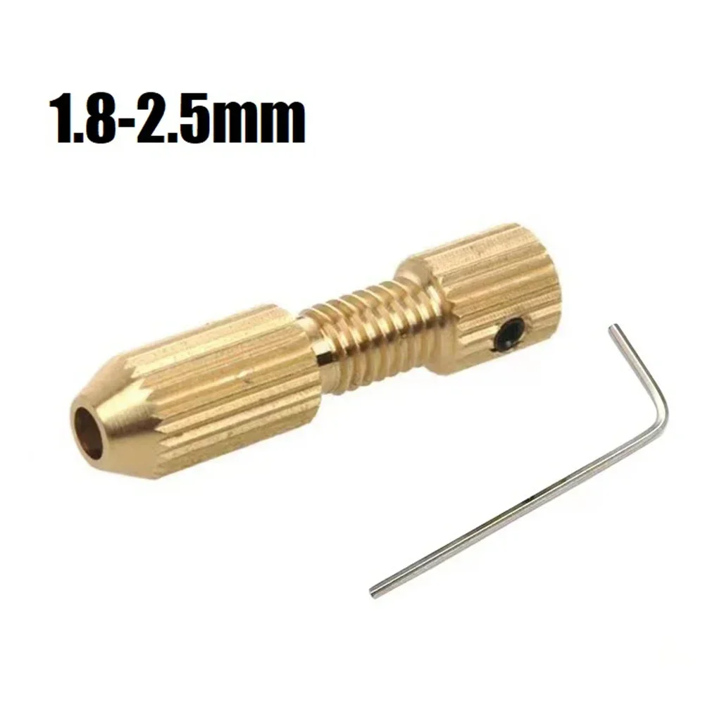 2PCS Drill Chuck Key Wrench Set 2.0mm Shaft Hole Brass Motor Shaft Clamp Small Collet Adapter Fixture Drill Chuck Adapter