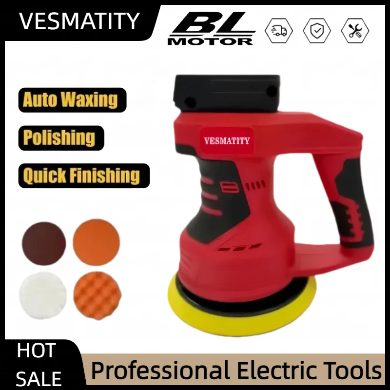 Electric Cordless Car Polisher 8 Gears Polishing Machine Waxing Sanding Sealing Power Tools For Milwaukee Battery