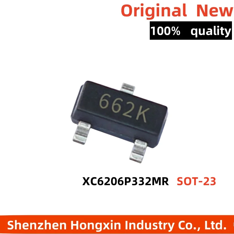 

100pcs New SMT SOT-23 XC6206P332MR (662K) 3.3V 300MA Low Dropout Linear Regulator Chip