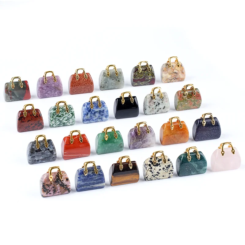 Natürliche 2,5cm Multi-Material Kristall-Mode-Tasche, Heilend, Handgefertigt als Souvenir-Geschenk – Detail 1
