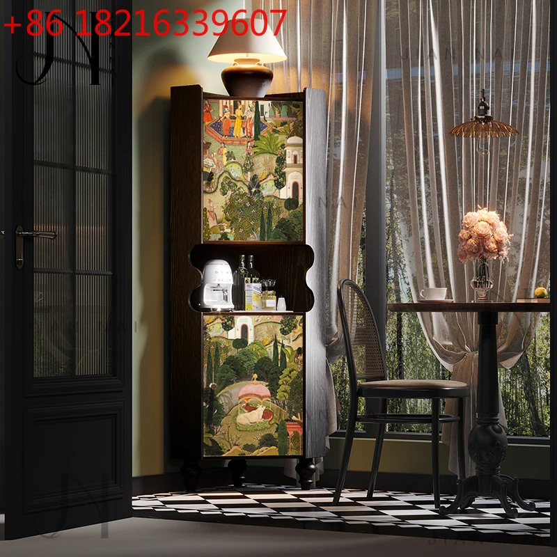 

Французский ретро-стиль Jaipur, сад, треугольный шкаф из цельного дерева, гостиная, угловой боковой шкаф для хранения, спальня