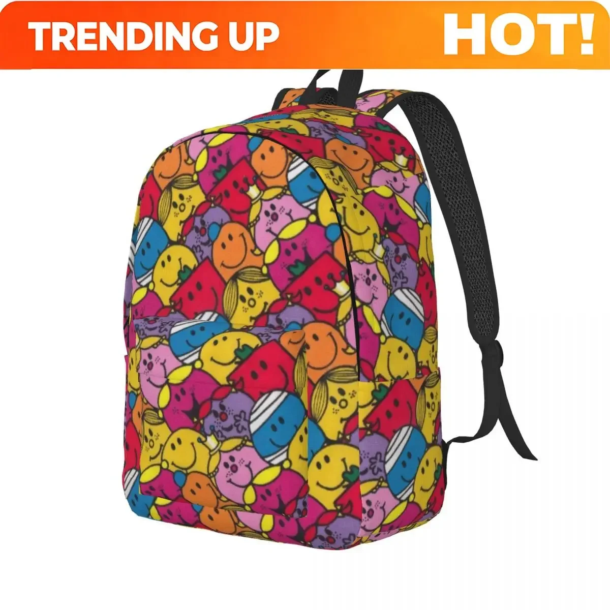 Custom Bag Mr Men Littles Cartoon Miss Backpack For Men Women Cool Student Work Daypack College Canvas Bags Durable