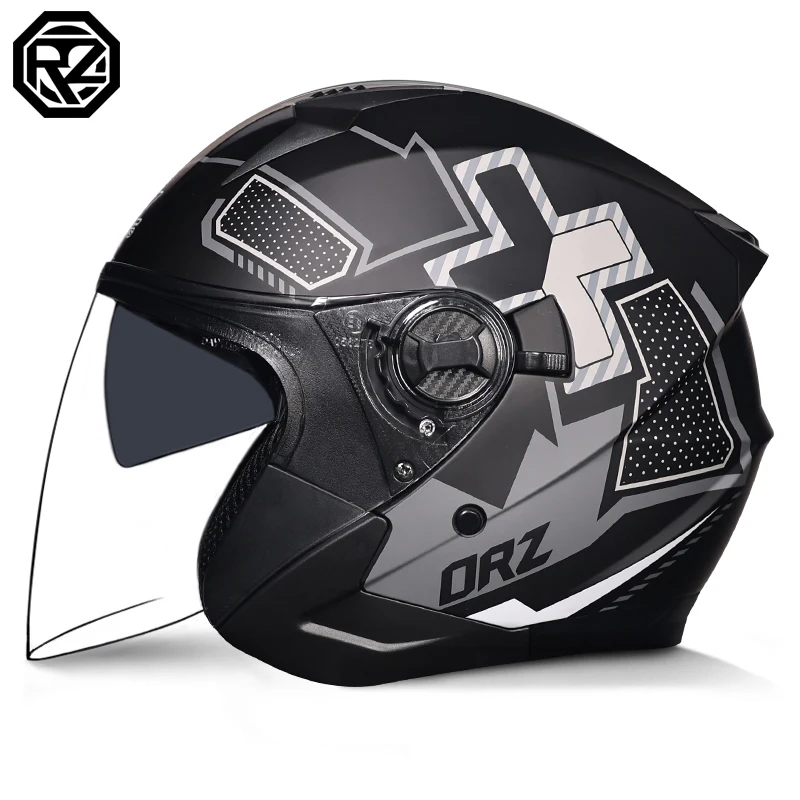 ORZ-705 Latest High Quality Motorcycle Helmet Half Covering Dual Lens Cascos para Motos Male Female Couple Capacetes de Moto