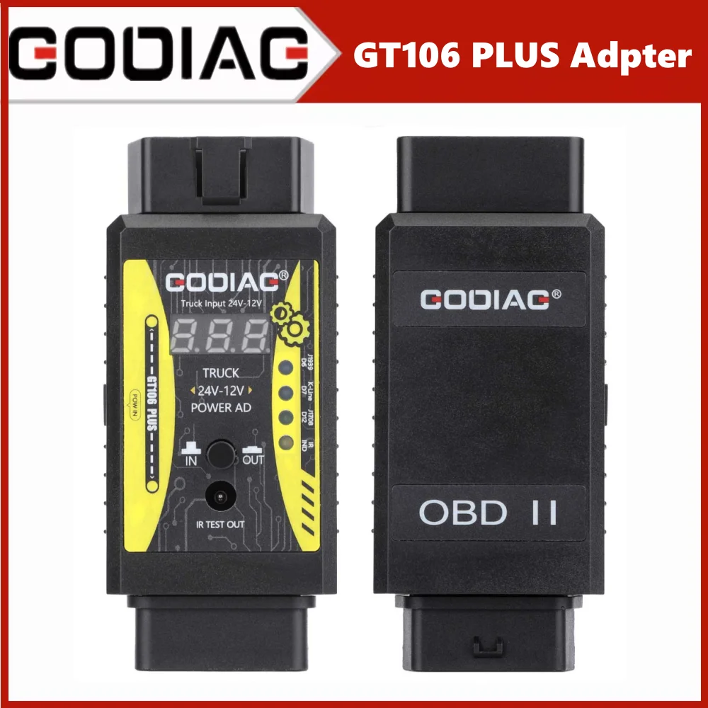 GODIAG GT106 PLUS 24V to 12V Heavy Duty Truck Adapter for X431 easydiag/ Golo/ ThinkCar Fuel Injector Cleaning Tool