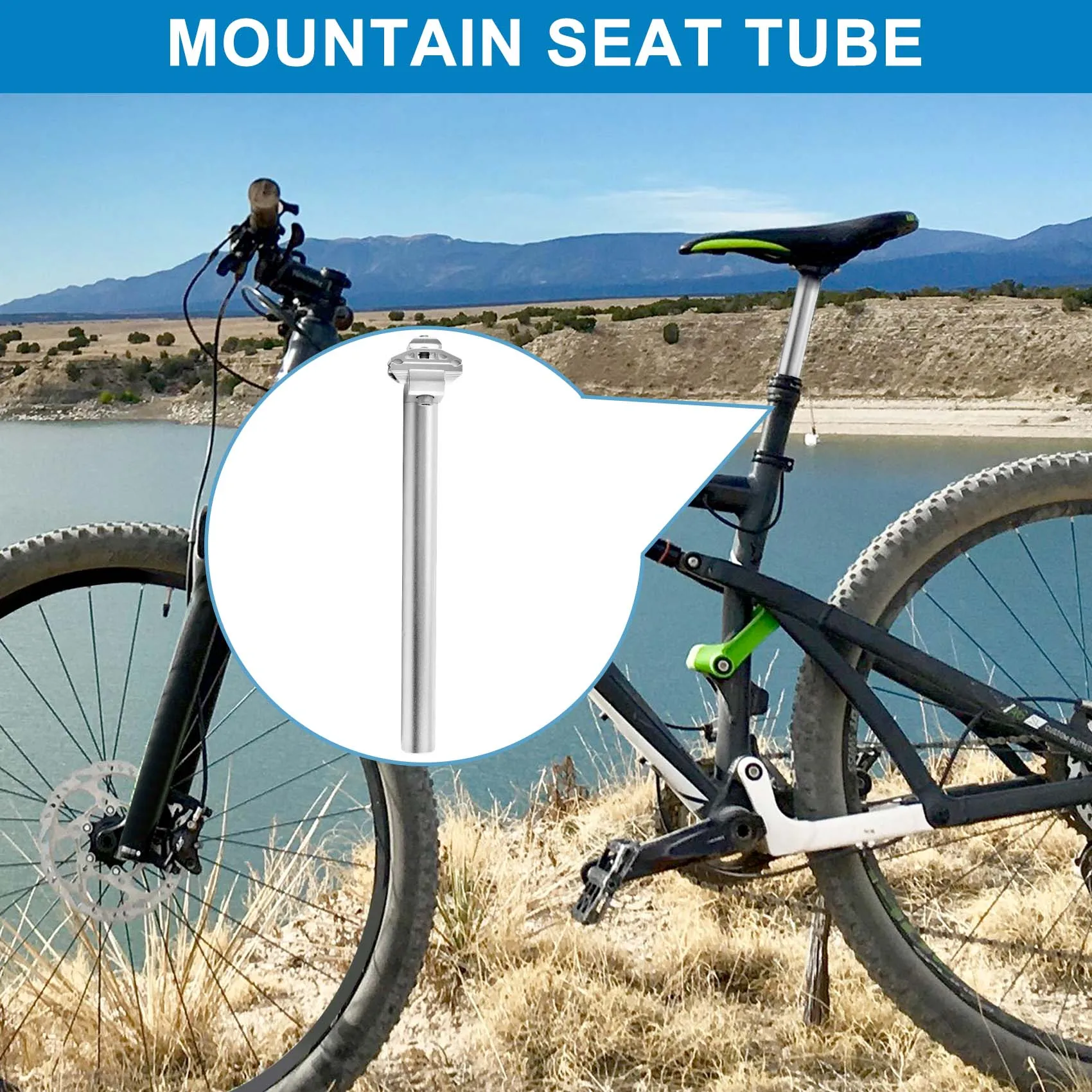 

Подседельный штырь для велосипеда ABJQ 27,2 мм, подседельный штырь из алюминиевого сплава с регулируемым зажимом для дорожной гусеницы для горного велосипеда 27,2X300 мм, серебристый