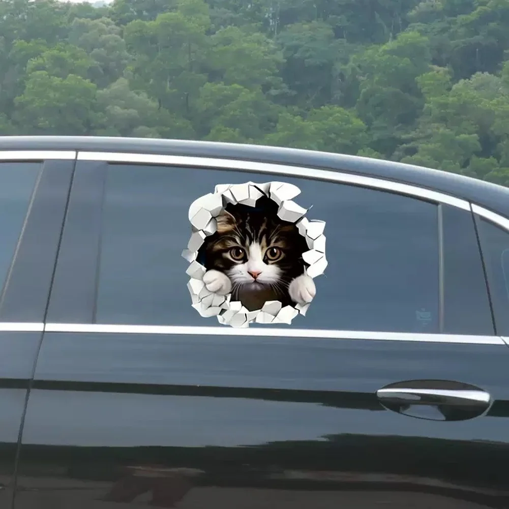 Vinyl Decals 3D Cat Car Stickers Air Channel Backing No Paint Damage For Motorcycles Funny 3D Cat Car Stickers