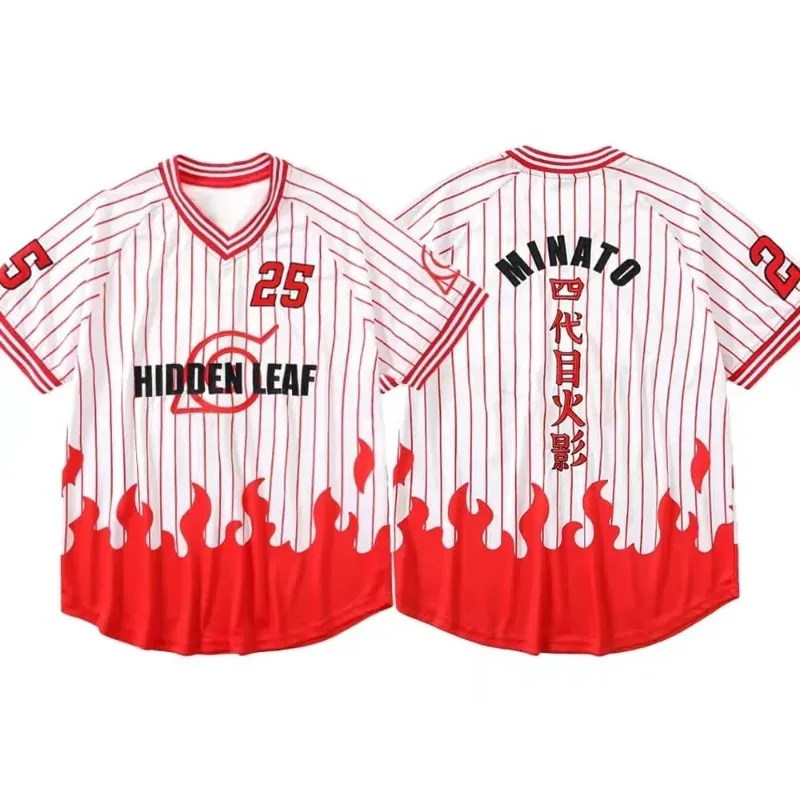 2026 New Naruto Minato Namikaze Theme Baseball Jersey T-Shirt, Fourth Hokage Pattern Sports Jersey, Unisex Casual Sports Top