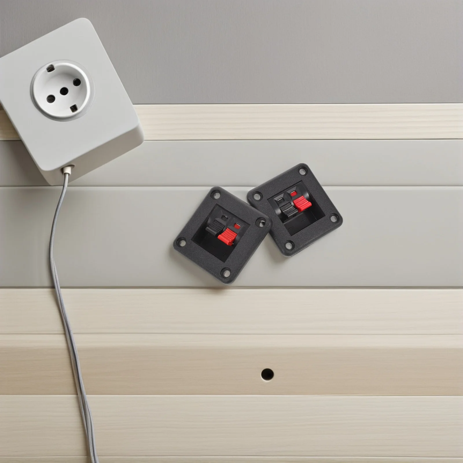 

12Pcs Square Terminal Cup Speaker Box Wire Connector Clips for Desktop Audio Cable Management Speaker Box Terminal Cup