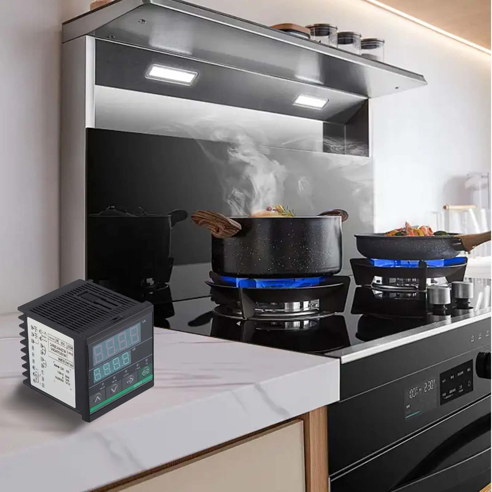 Intelligent PID Temperature Controller CH702 with Dual Output and Alarm for Injection Molding Machines and Ovens