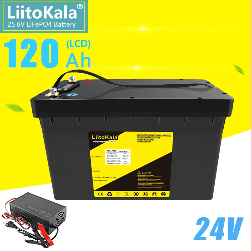 LiitoKala 24V120Ah/12V240Ah LiFePO4 Battery Solar Golf Car for Forklift waterproof battery pack for inverter,solar system