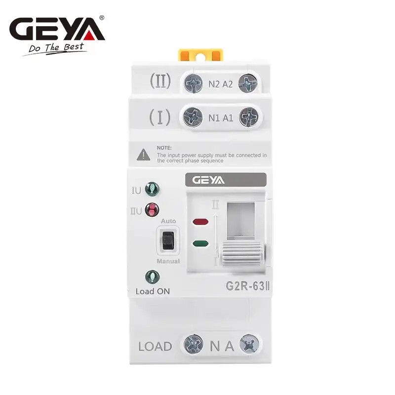 GEYA Small ATS Dual Power Automatic Transfer Switch Electrical Selector Switches 220V Overvoltage Protection Uninterrupted Power