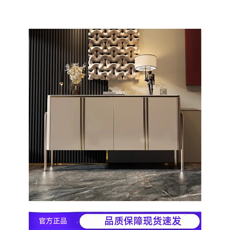 

Light luxury minimalist rock slab dining side cabinet, cupboard, living room storage teacabinet sidecabinet, modern simple win
