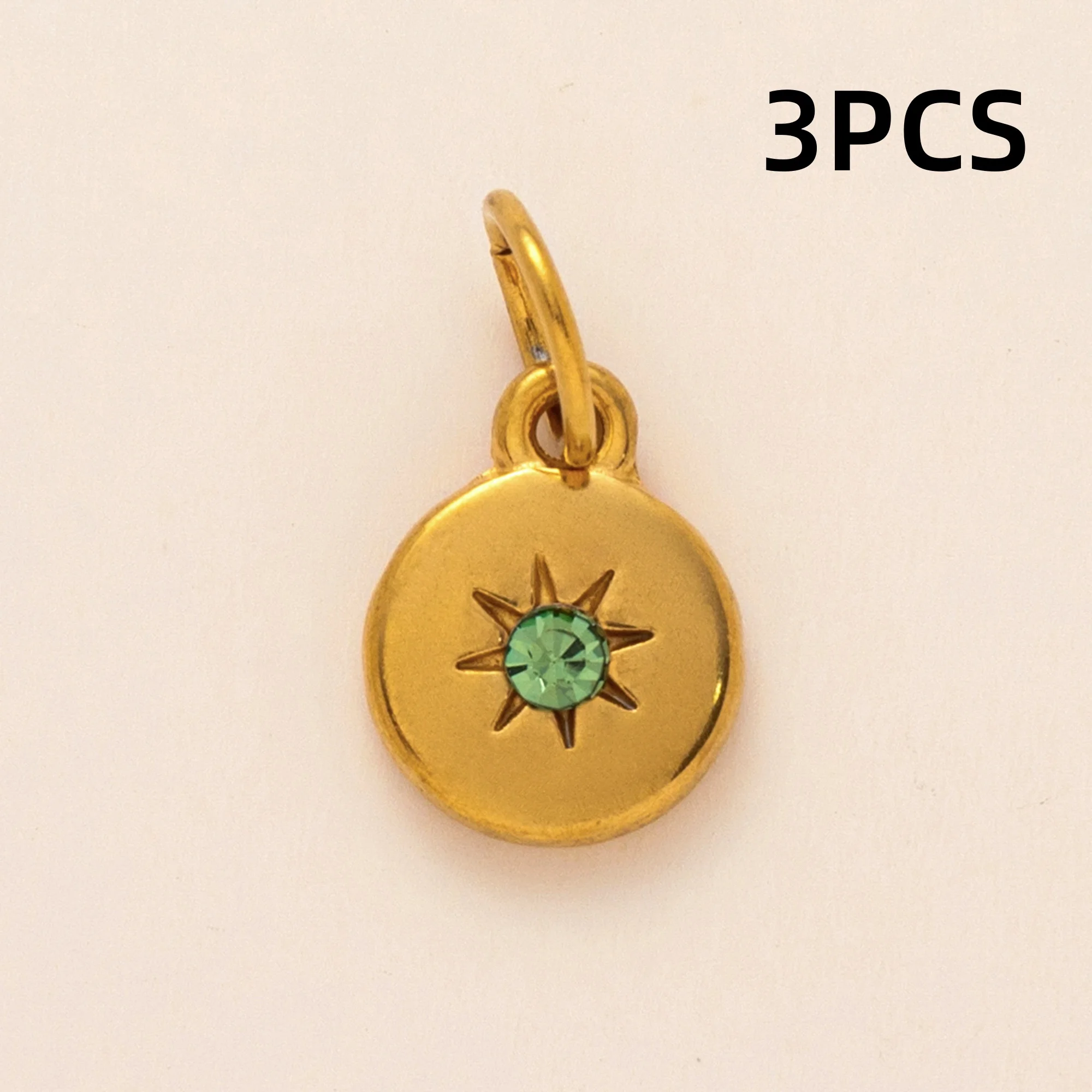 3 Stück modische und farbenfrohe Dezember-Sonne-Anhänger aus 316er Edelstahl, wasserdicht, farberhaltend, DIY-Anhänger für Schmuck – Detail 3