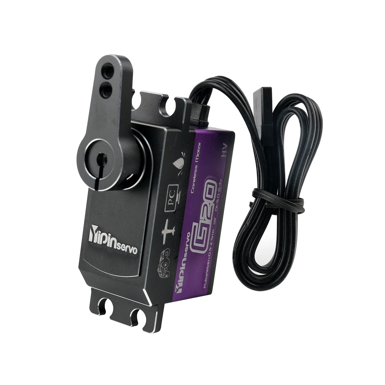 Servo digital 20kg, motor coreless de engrenagem de aço 180/270/360 graus, servos de alto torque para arduino diy rc carro robô helicóptero brinquedos