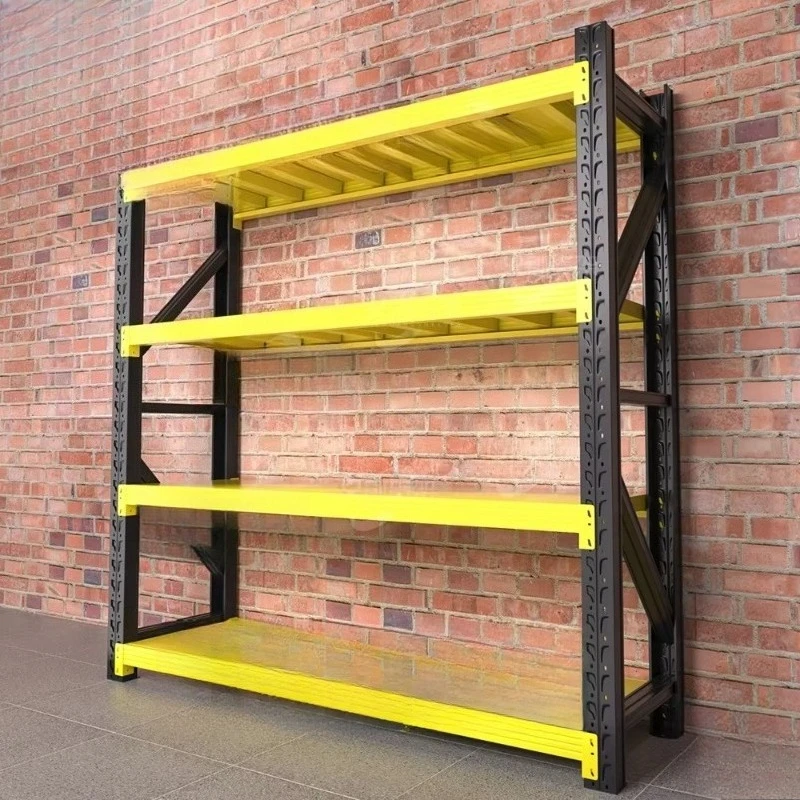 Unbolted Adjustable Heavy Duty Bearing 500kg/Layer Steel Frame Stack Storage Shelf