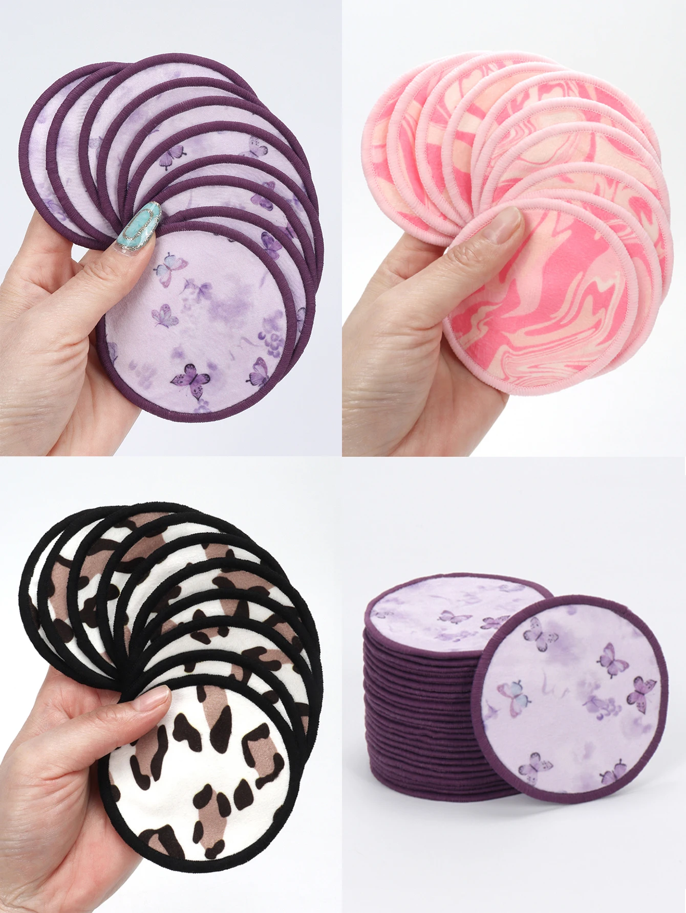 10/20/30Pcs Sustainable and Reusable Makeup Remover Pads, Washable and Organic, Fragrance Free, Suitable for All Skin Types