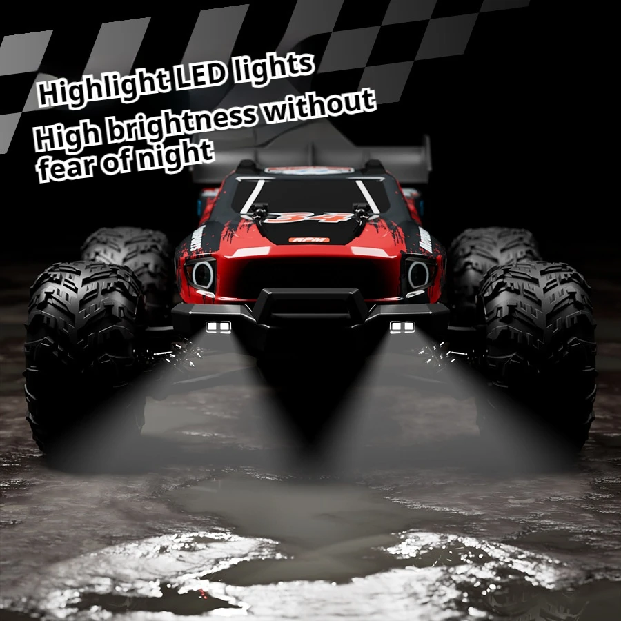 Pegangan tanpa sikat berkecepatan tinggi penggerak empat roda segala medan, kendaraan drift off-road berkecepatan tinggi 50KM/Jam 2.4G, aksesori