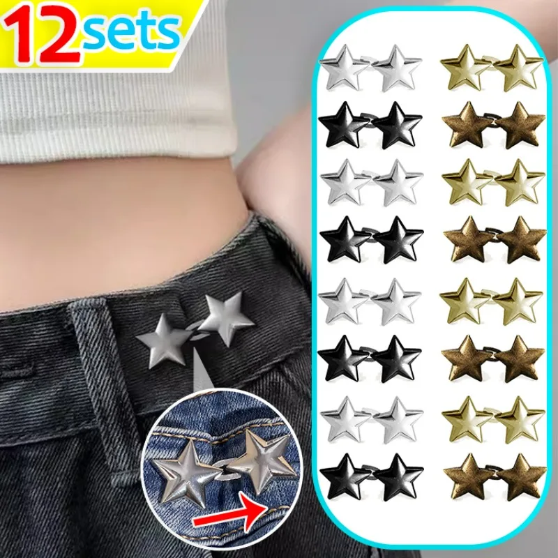 

Cute Star Waist Buckle Tighten Pants Detachable Pin Buckles Nail Free Reduce Waistline Button Shrink Waist Tightener Accessories