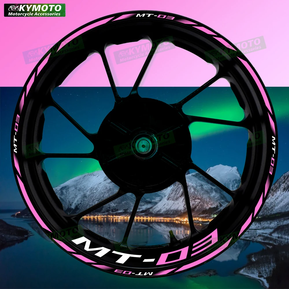 

For MT-03 MT03 motorcycle accessories 17 inch front and rear wheel decals fairing hub modified reflective stripe stickers