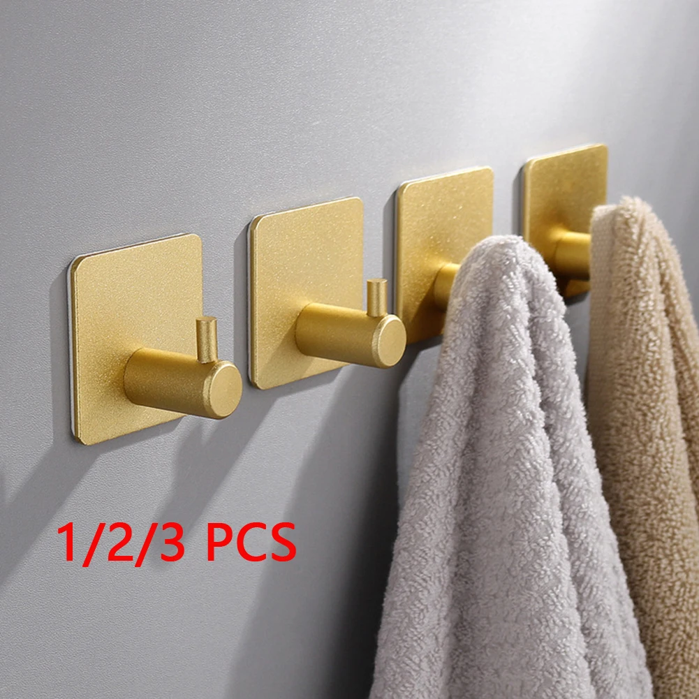 

1-3PCS Wall Hook Strong Without Drilling Punch Free Clothe Bag Bathroom Door Kitchen Towel Hanger Hooks Home Storage Accessories