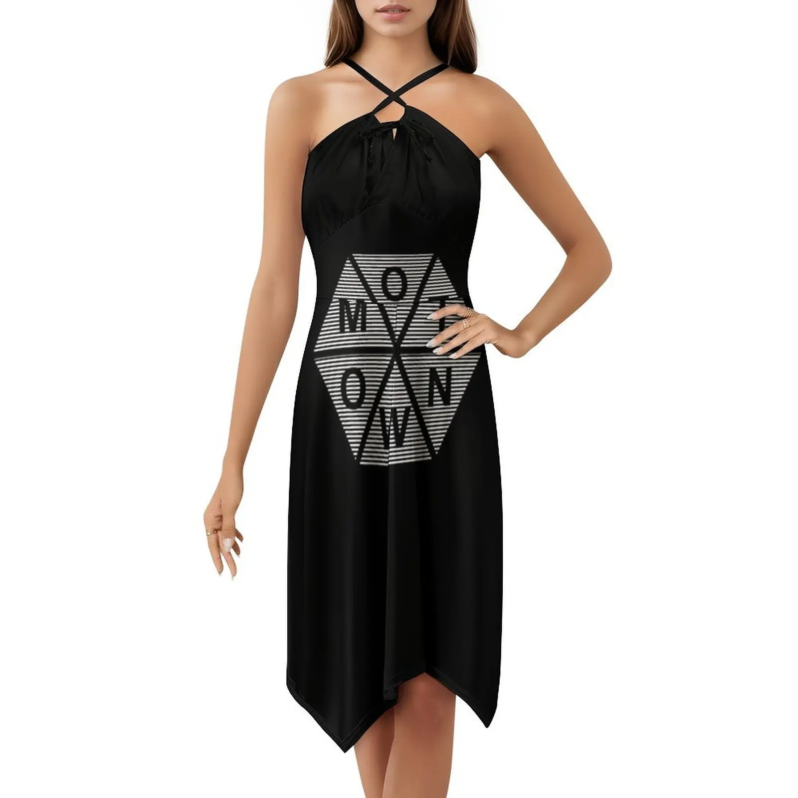 فستان عطلة مثير من Motown للنساء على الشاطئ وحفلات أعياد الميلاد فستان قصير موتاون موتوون موسيقى موسيقى ملابس نسائية #5