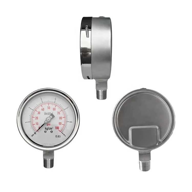 

316 stainless steel manometer de 0 100psi 100mm hydraulic SS Pressure Gauge G1/4