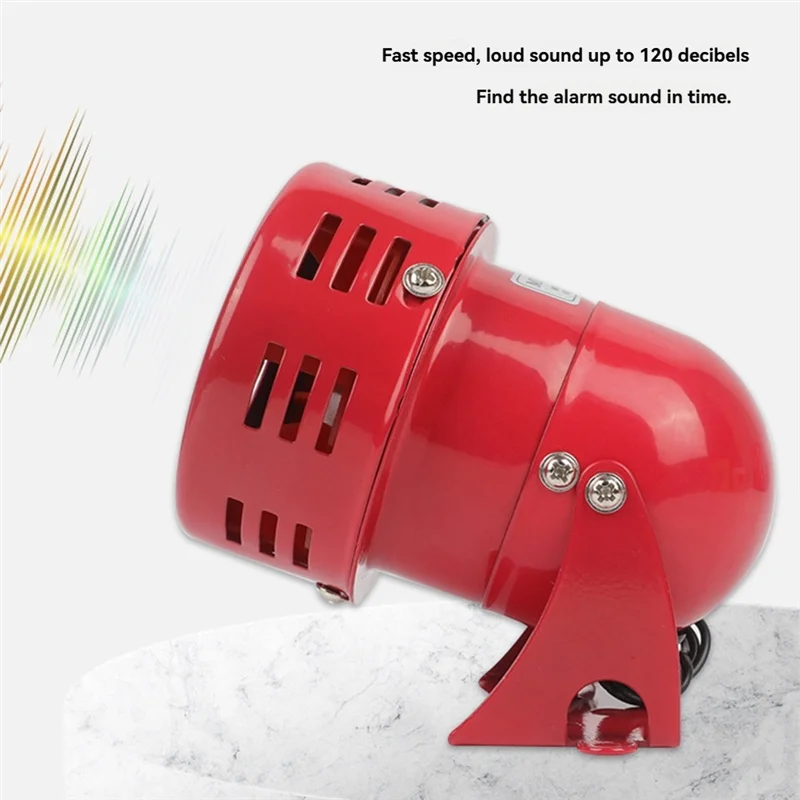 A47Z Red Mini Metal Motor Siren Industrial Alarm Sound Electrical Guard Against Theft 120Db MS-190