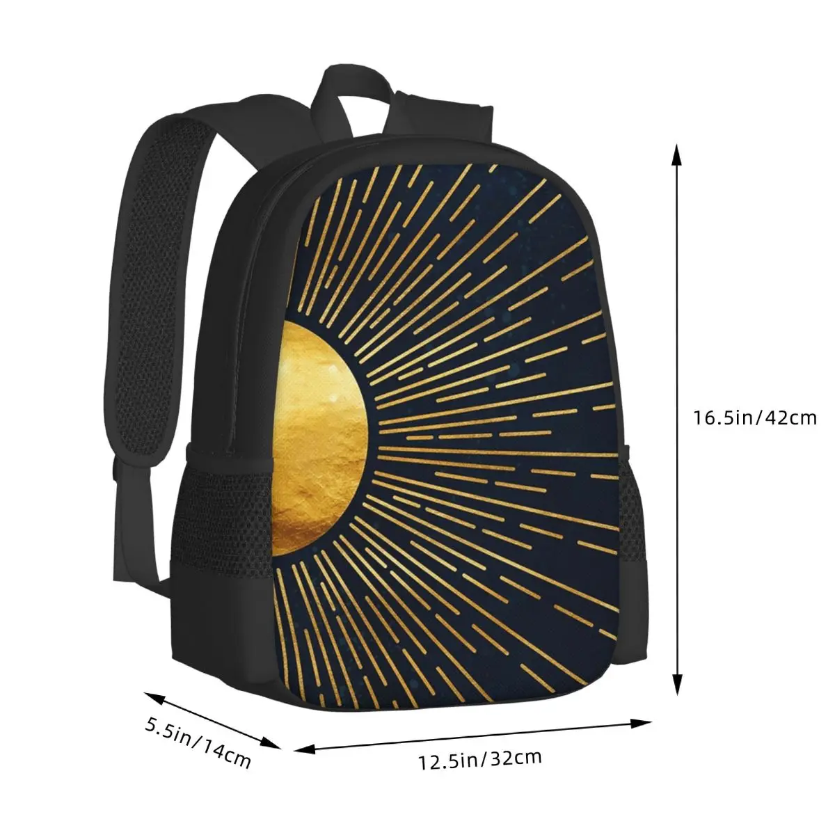 Blue And Gold Student Backpack School Bag Hiking Travel Daypack for Men Women Fashion Bookbag Shoulder Bags