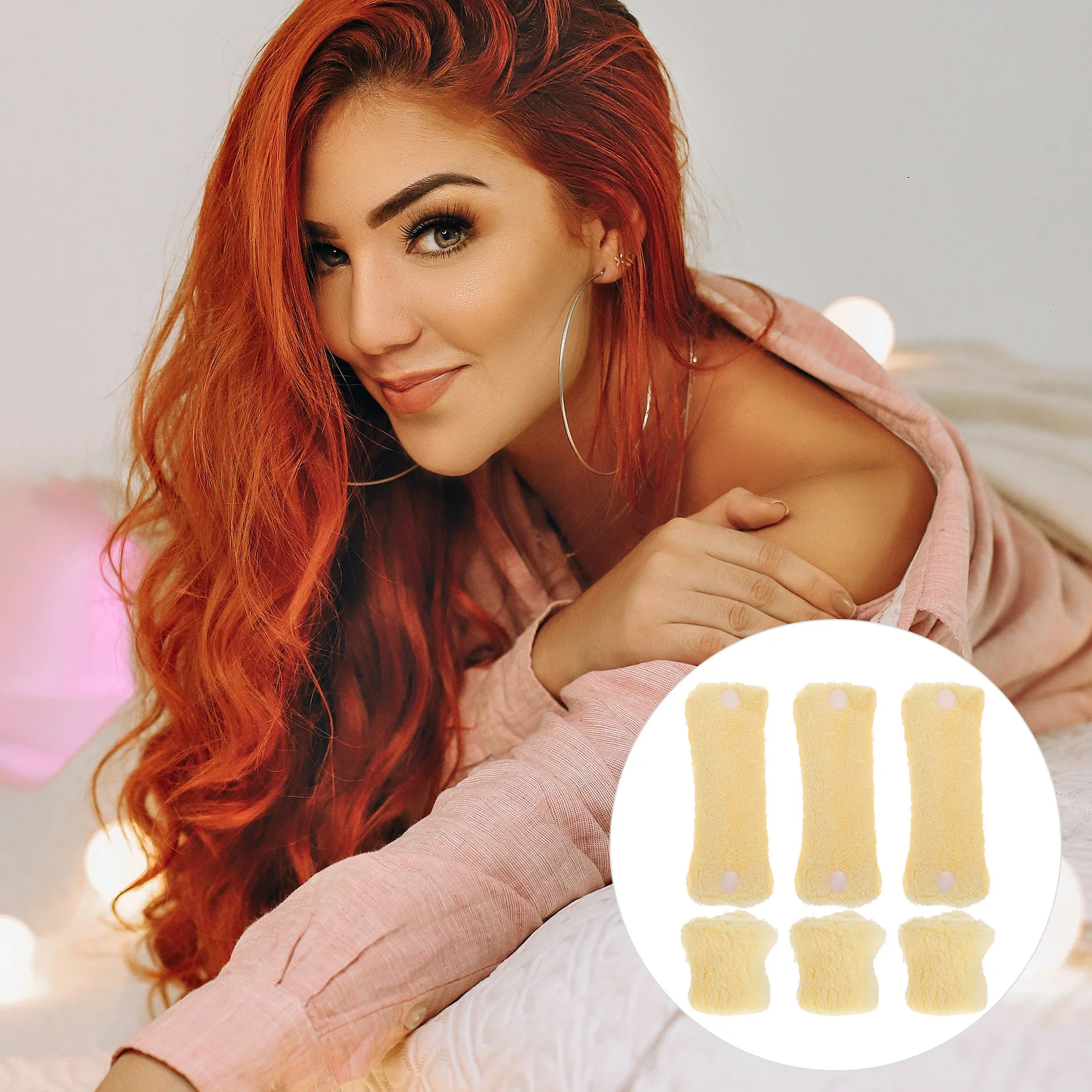 

6 Pcs Fleece Rollers for Long Portable Sleep No Heat Curlers For Long Hair Reusable Curlers Tools Hair Styling
