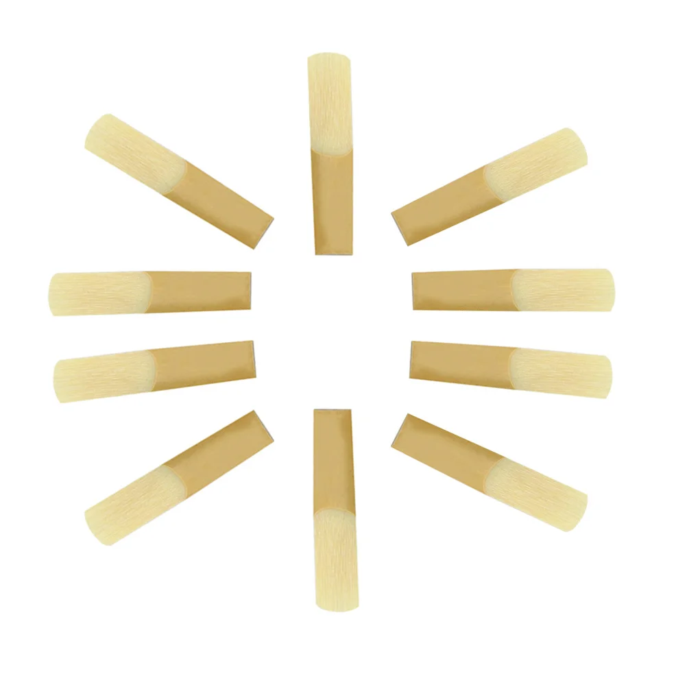

10Pcs Bamboo Saxophone Reeds 2.5 for Alto High Grade Reed Set Strong Durability Clear Tone Ideal for Students Intermediates