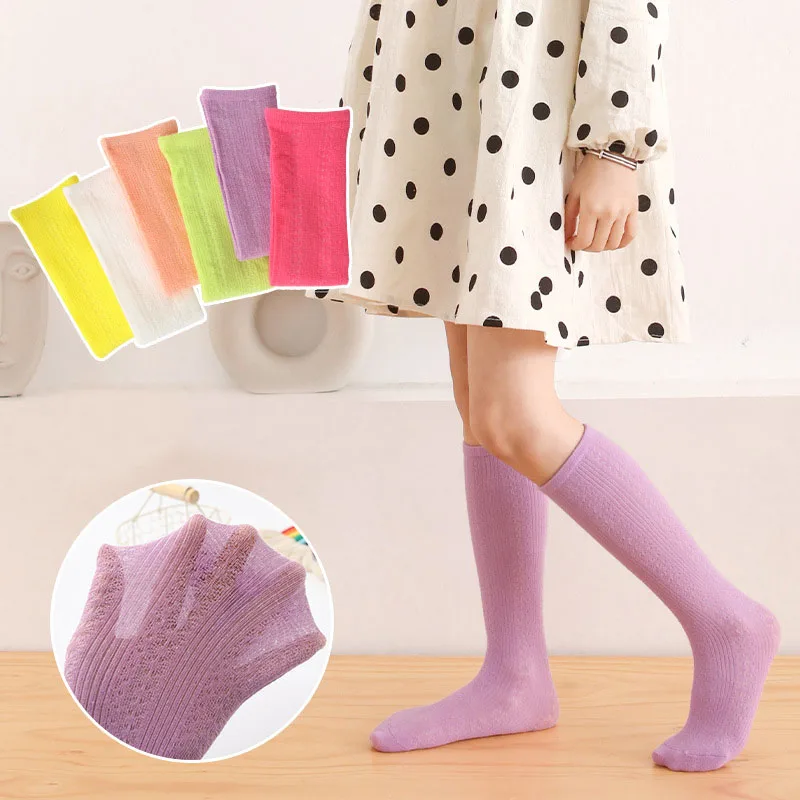 

Children Socks Spring Thin Mesh Breathable Candy Color Kids Girls Baby Socks Fashion Casual Sports Princess Girl Socks