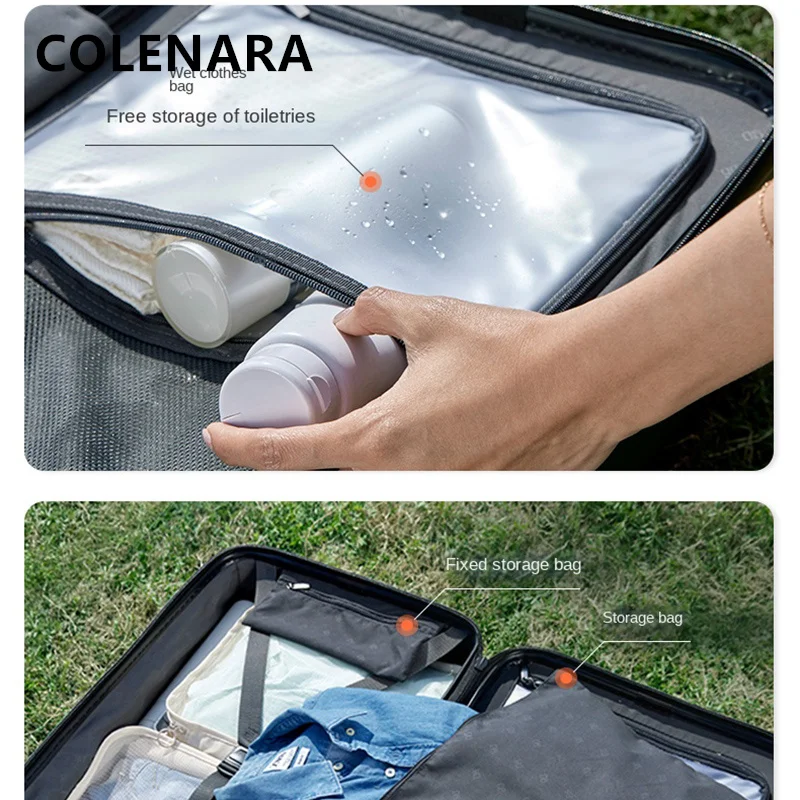 COLENARA Zipper Suitcase Oversized Capacity Wear-resistant Thickened Trolley Case PC Boarding Box 20