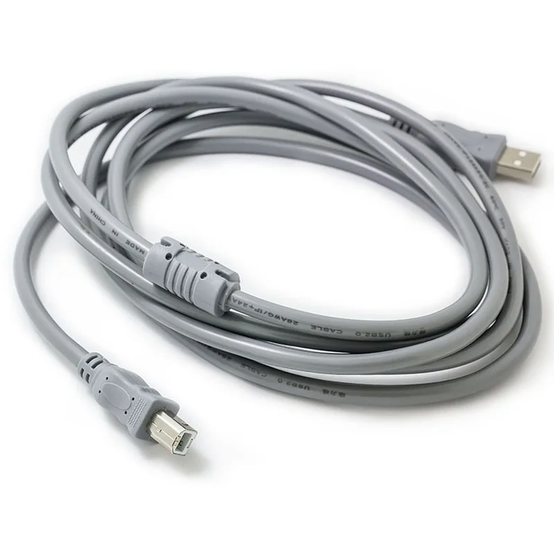 1.5M Gray Oxygen Free Copper USB Printing Cable High Speed 2.0USB Extension Line