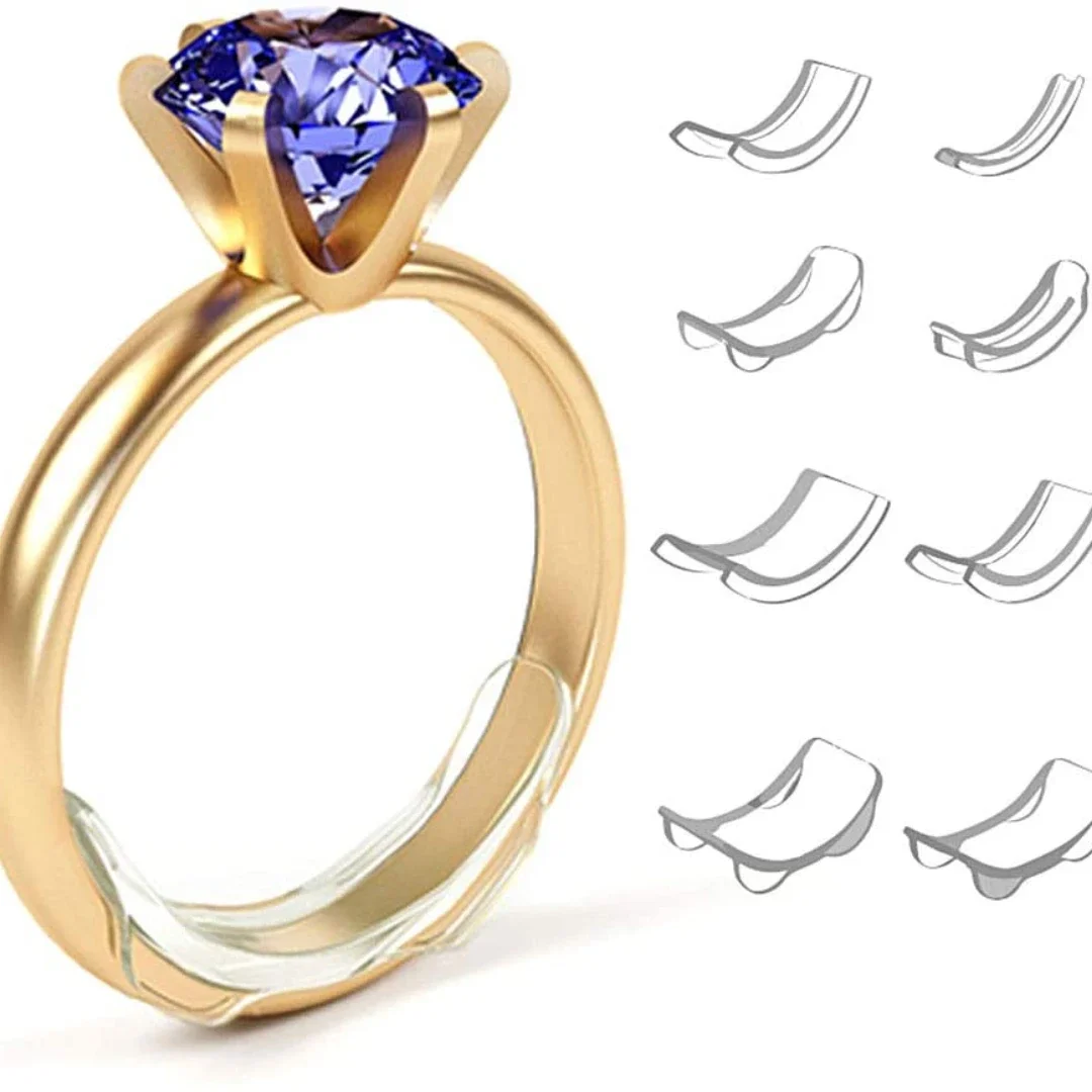 Kit De Réducteur De Bague Invisible - 19 Pièces Avec Spirales Et Inserts Transparents - Ajuste La Taille De 2 à 9.5 Mm - Matériau Doux Et Hypoallergénique