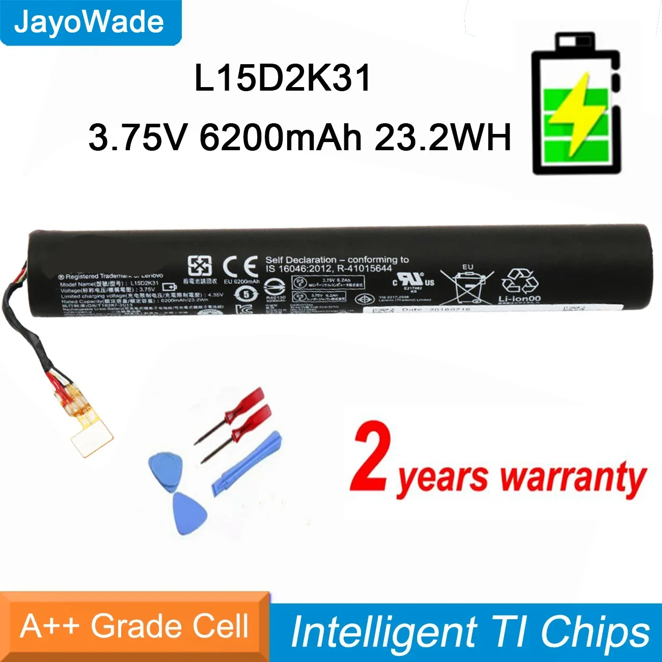 New High Quality L15D2K31 Tablet Battery for LENOVO YOGA 3-850M Yt3-850F YT3-850 YT3-850M YT3-850L L15C2K31 3.75V 6200mAh 23.2WH