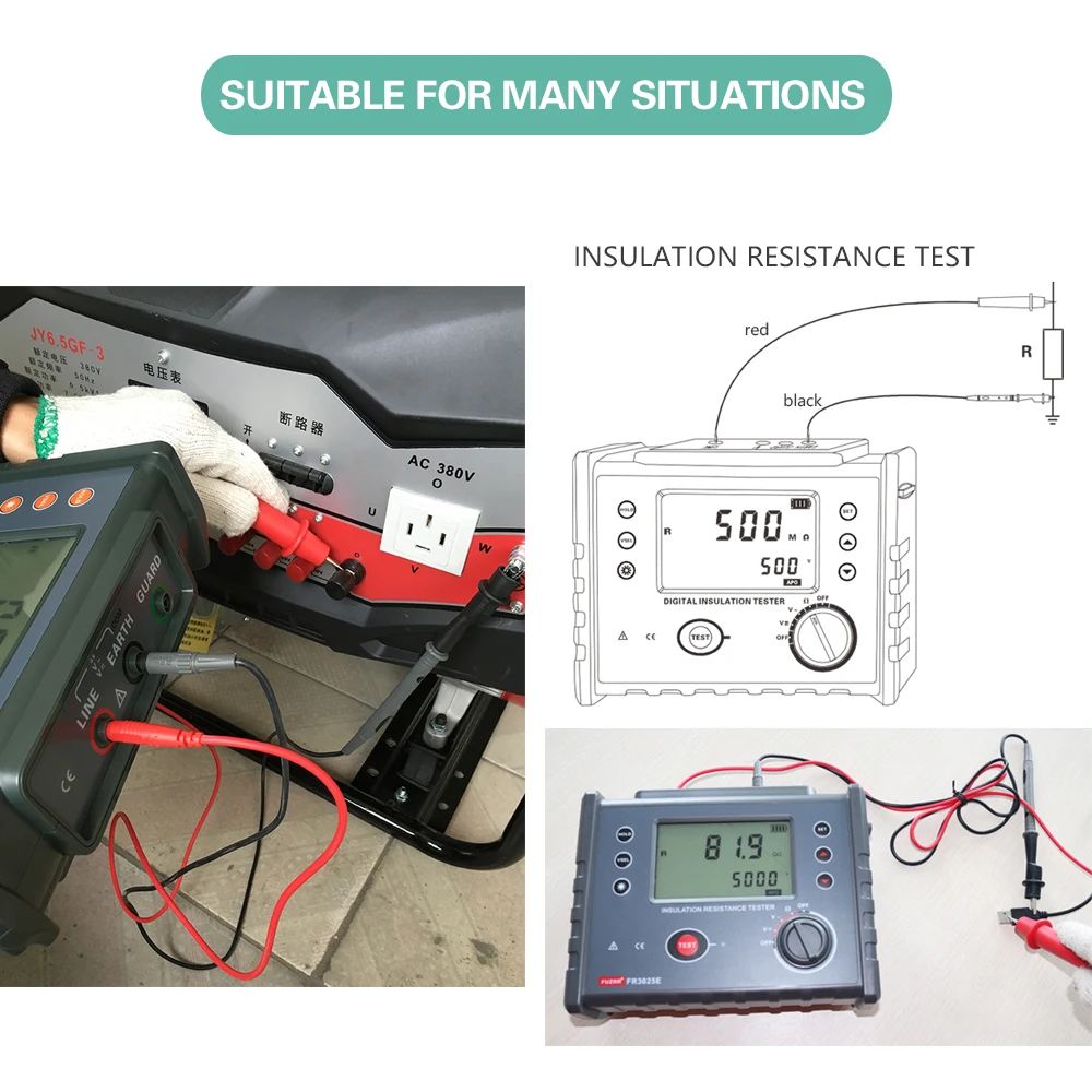 2026 Digital Insulation Resistance Meter Ohm Tester 5000V Megohmmeter with Digital Display