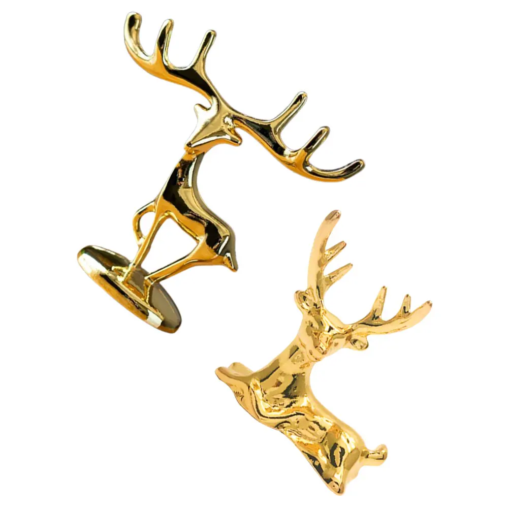 

2Pcs Elk Home Decor Deer Figurine Tissue Box Ornament Creative Desktop Miniature Model Gifts Christmas Party Tabletop
