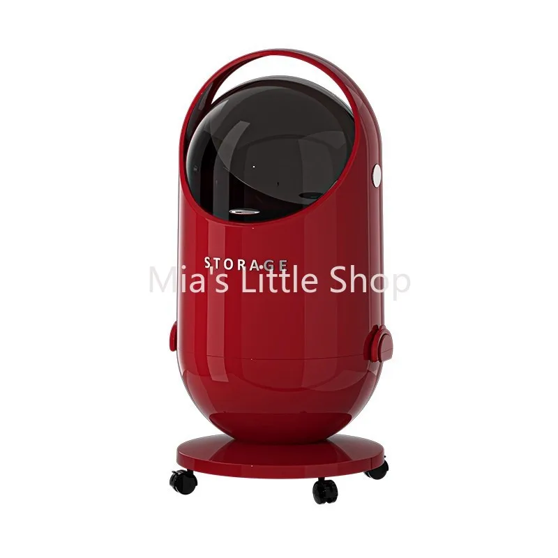 Rolling Trash Can with Lid, Large Capacity Aesthetic Waste Bin for Home Kitchen Living Room