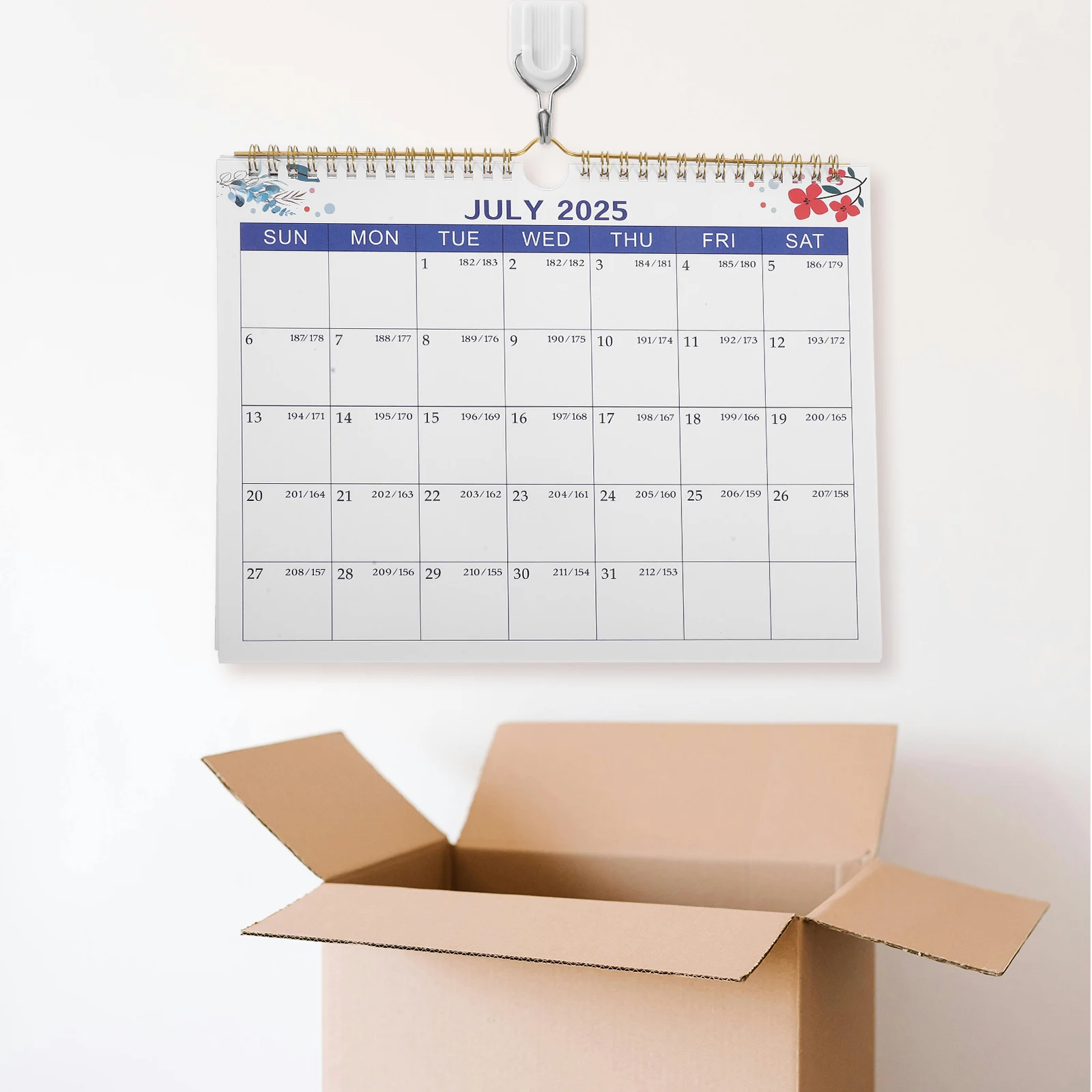 

18 Month Wall Calendar 2025 2026 Large Monthly Planner Hanging English Yearly Coil Family Office School Decor