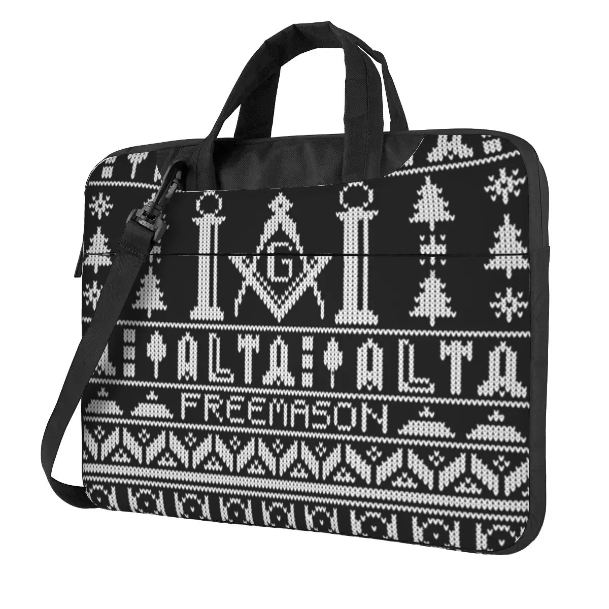 Laptop Bag Sleeve Case Freemason Notebook Pouch Christmas Sweater Waterproof 13 14 Stylish Computer Pouch For Macbook Pro Lenovo