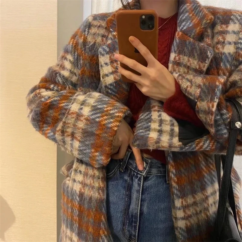 2023 Autumn New Elegant Korean Comfortable Women's Blazer Woolen Coat Temperament Versatile Fashion Casual Female Wool Jacket