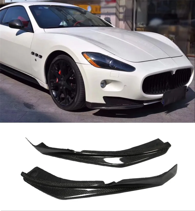 For Maserati Gran Turismo GT GTS 2007-2014 Real Carbon Fiber Car Front Bumpers Splitters Lip Aprons Wrap Angle Protector