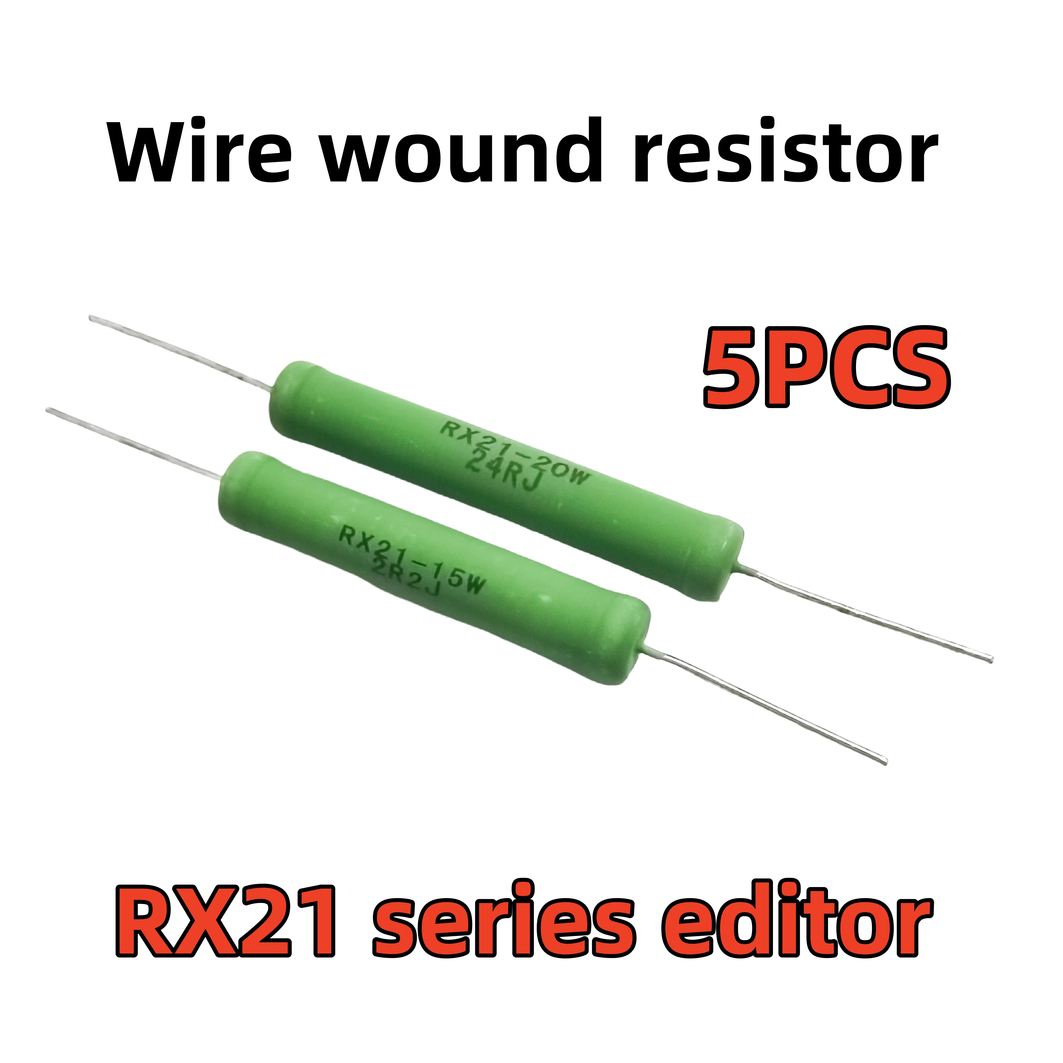 

5pcs RX21-20W Wire Wound Resistance 5% 1R 10R 100R 200R 1K 2K 10K 12K 15K 20K 22K 25K 30K 33K 39K 47K 20R 22R 27R 30R 33R 40R